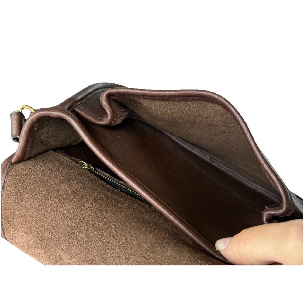 Vintage Rare Coach Dark Brown Leather Saddle Bag Classic Crossbody Bonnie Cashin - Picture 9 of 16